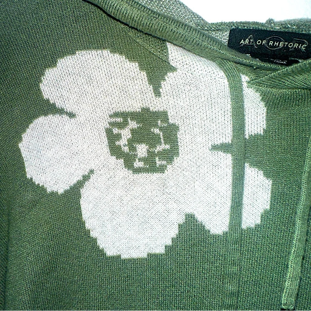 Flower Print Hoodie Art of Rhetoric Size Large - Picture 3 of 4